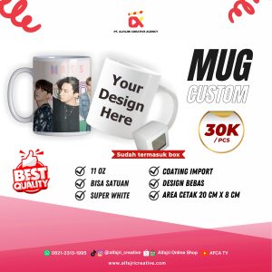 MUG Custom White (termasuk Box)